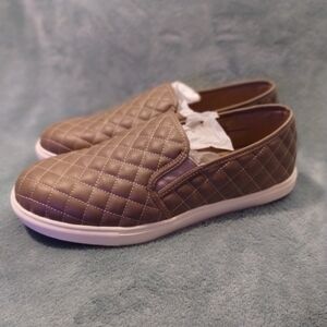Torrid Quilted Slip-On Sneakers Taupe Size 13WW Wide Comfort Shoes NWT